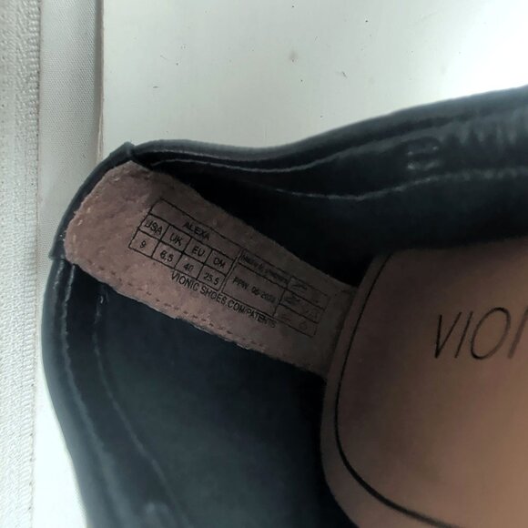 Vionic Black Ballet Slippers Shoes 9 Alexa Elastic Heel - Picture 9 of 10